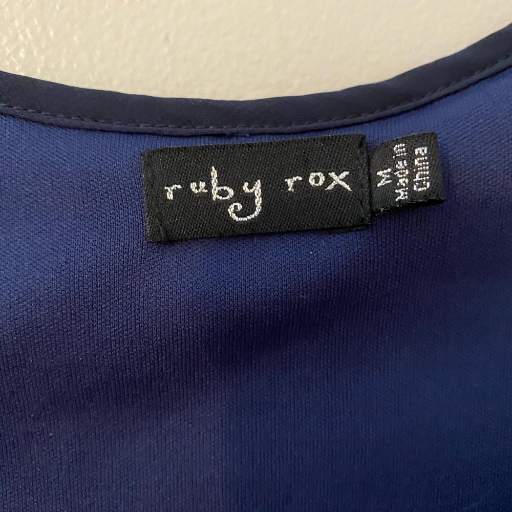 Navy ruby rox Embroider Dress M - Picture 2 of 7